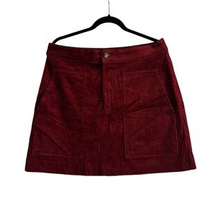 NWT H&M Corduroy Red Skirt Size 14